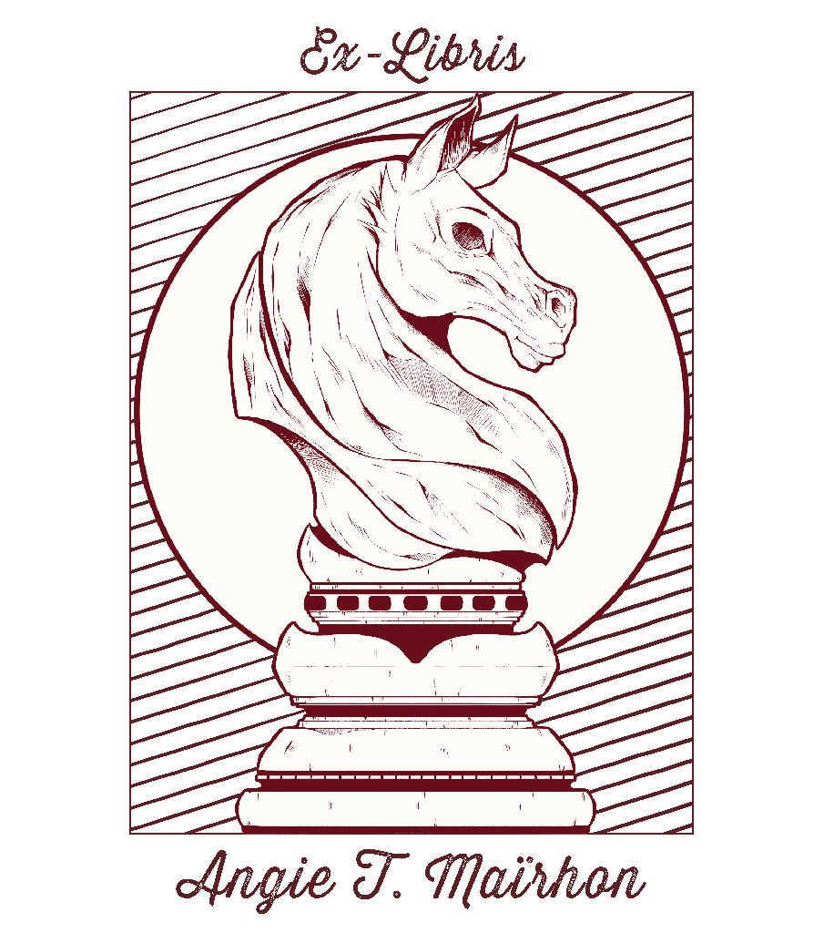 Ex-libris d'Angie T. Maïrhon, auteure française de fictions
